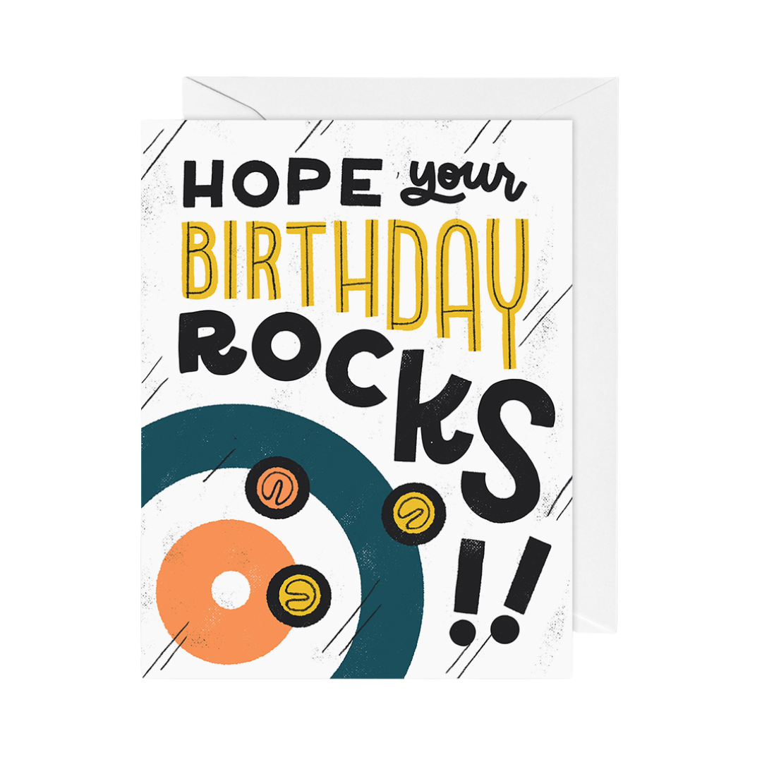 Hope Your Birthday Rocks! Curling Greeting Card