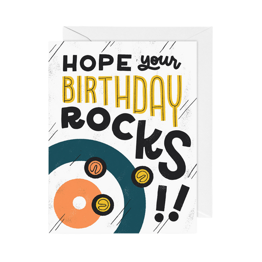 Hope Your Birthday Rocks! Curling Greeting Card